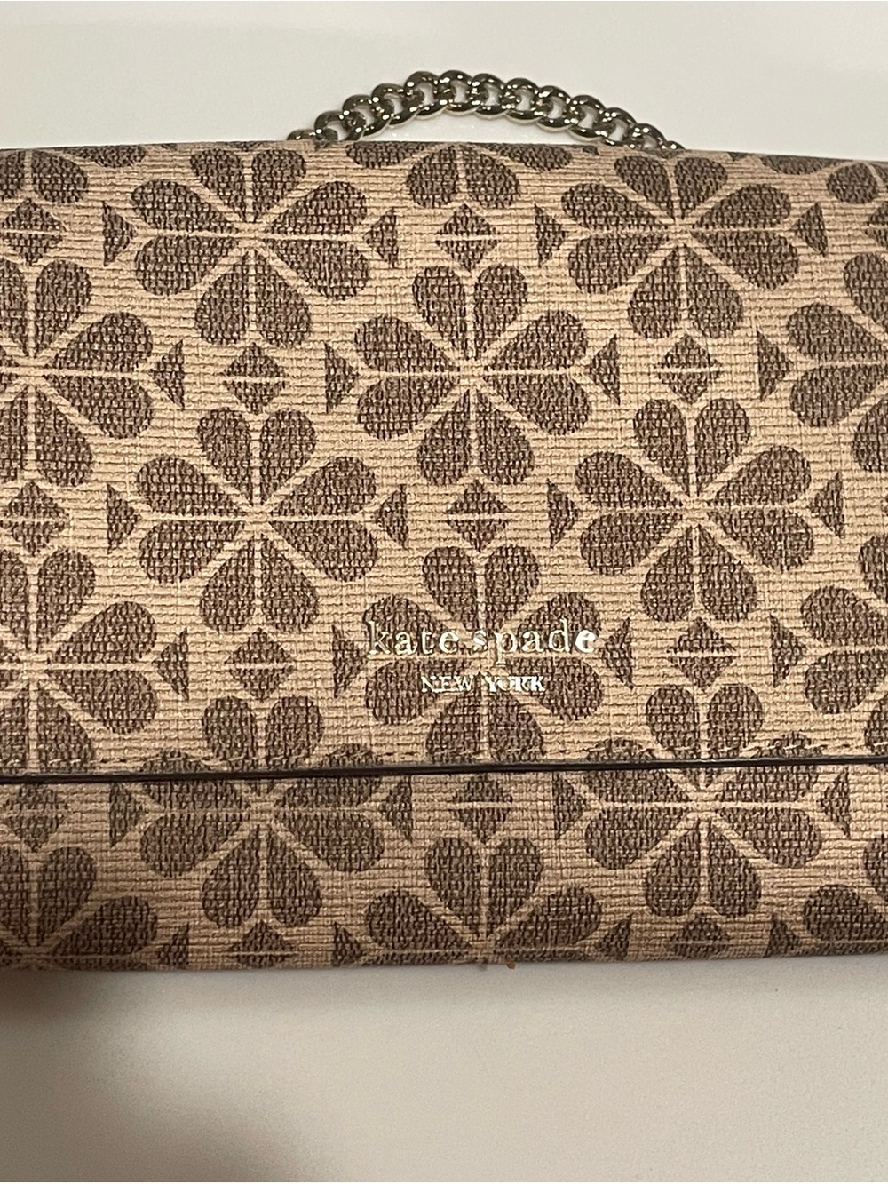 Kate Spade ♠️ Flower Coated Canvas Chain Clutch - carried it twice!!